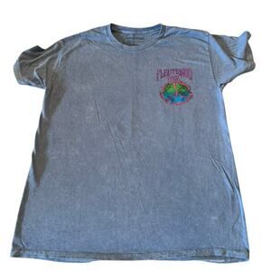 Fleetwood Mac Short Sleeve Acid Washed Blue Graphic Grunge Band T-Shirt Large